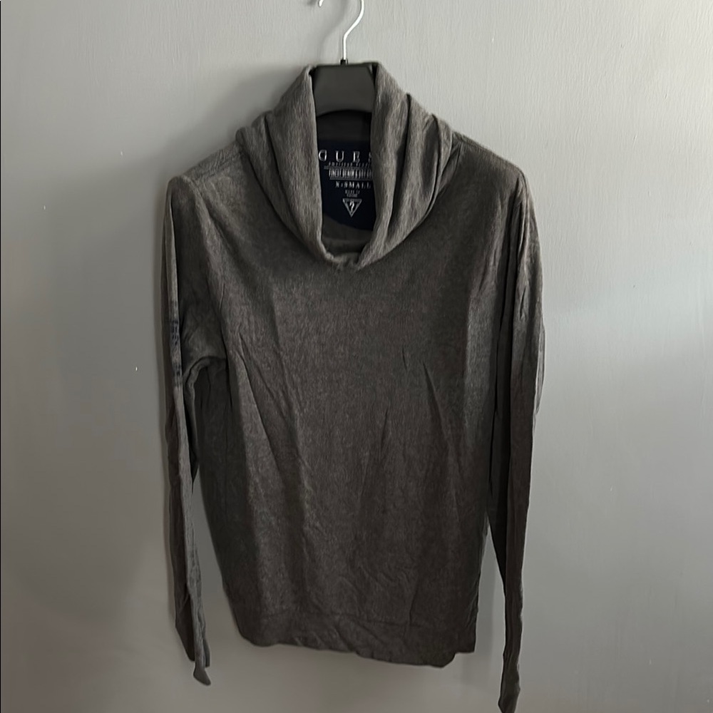 Guess Gray Turtleneck Sweater Knit Long Sleeve